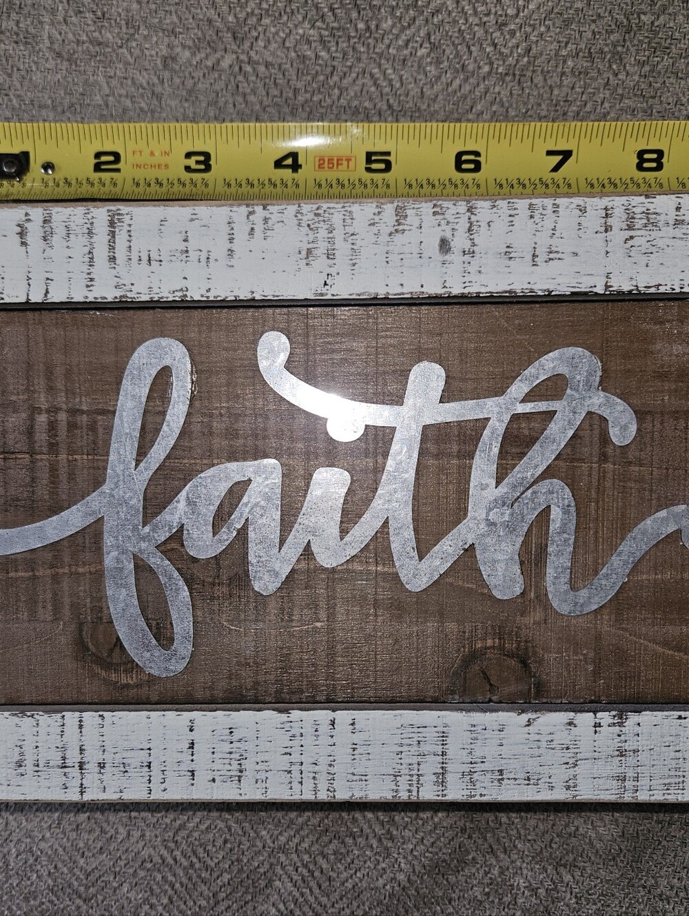 Distressed White Wooden Sign